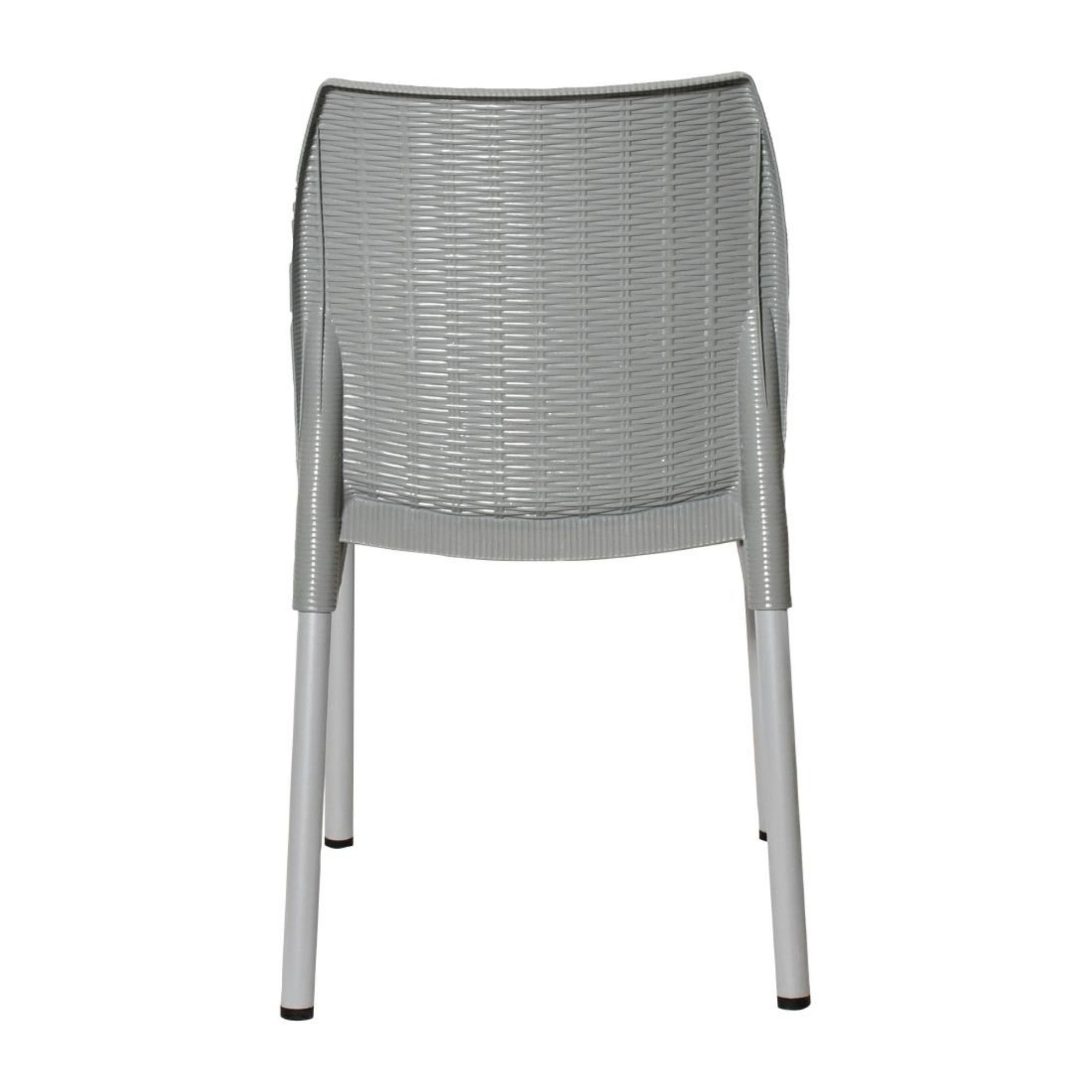 Picture of Bolero Elements Polypropylene Rattan Side Chairs Grey (4 Pack)