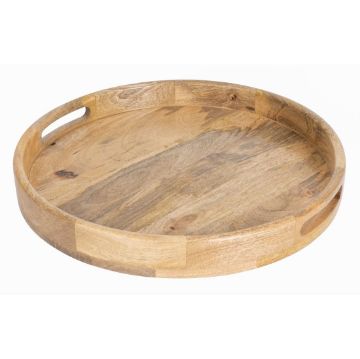Picture of Olympia Mango Wood Round Deep Sided Tray 400mm