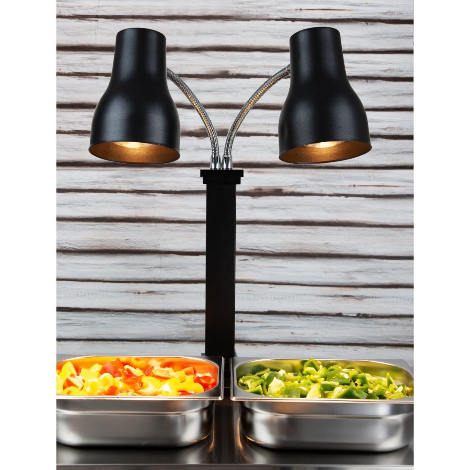 Picture of Buffalo Double Heat Lamp Carving Station Matt Black 2x250W