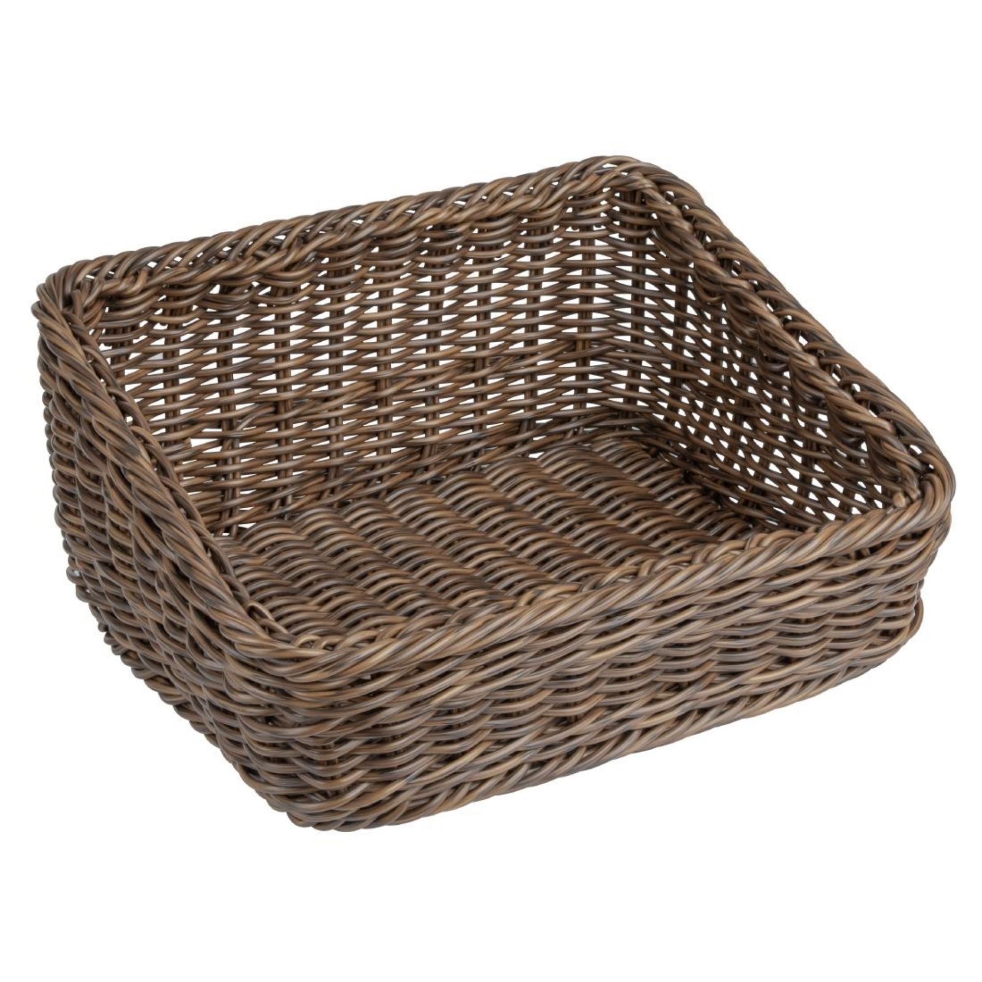 Picture of Olympia Polywicker Rectangular Display Basket Dark Brown 360x300mm
