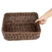 Picture of Olympia Polywicker Rectangular Display Basket Dark Brown 360x300mm