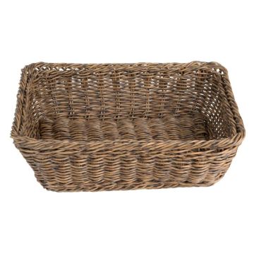 Picture of Olympia Polywicker Rectangular Basket Dark Brown 300x230mm