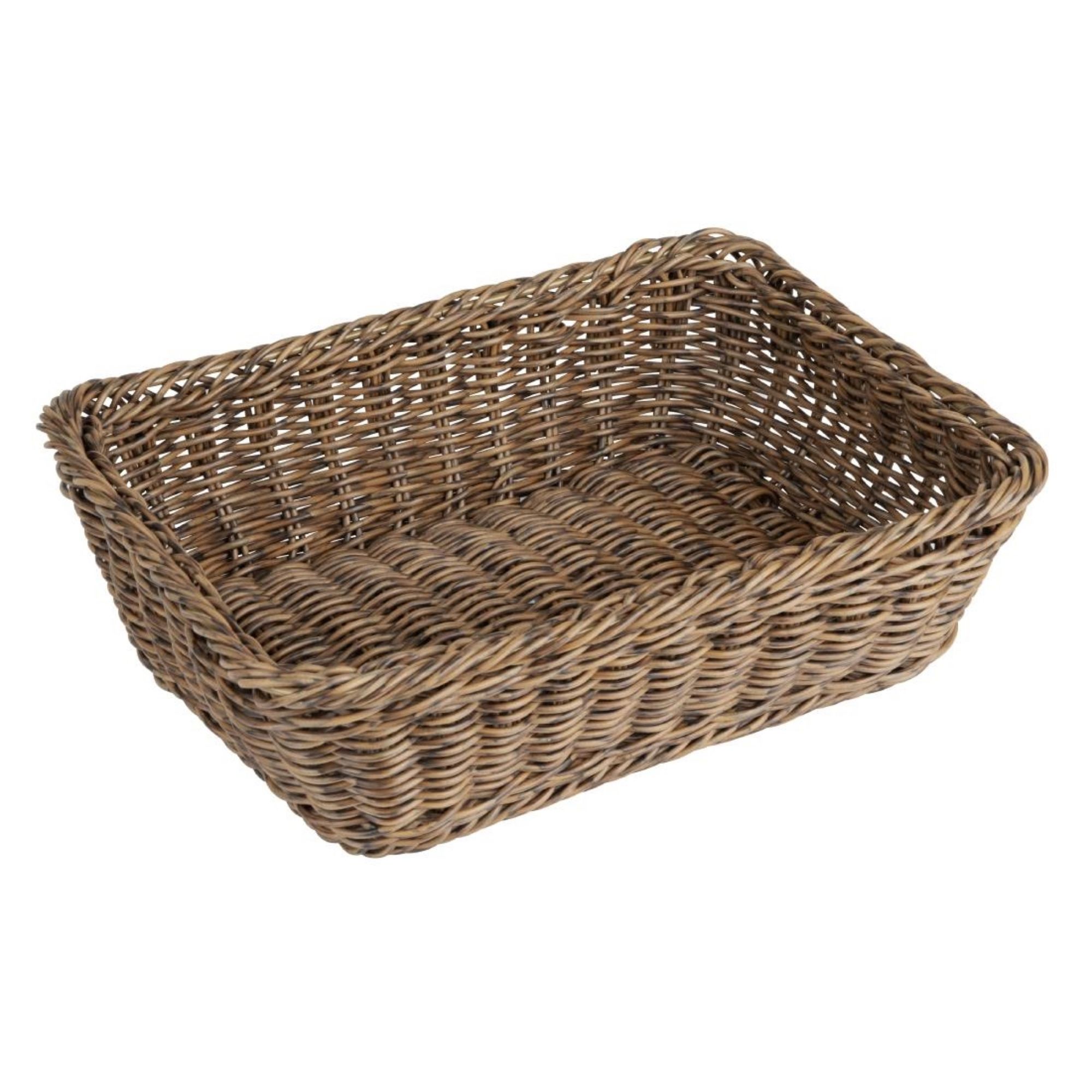 Picture of Olympia Polywicker Rectangular Basket Dark Brown 300x230mm
