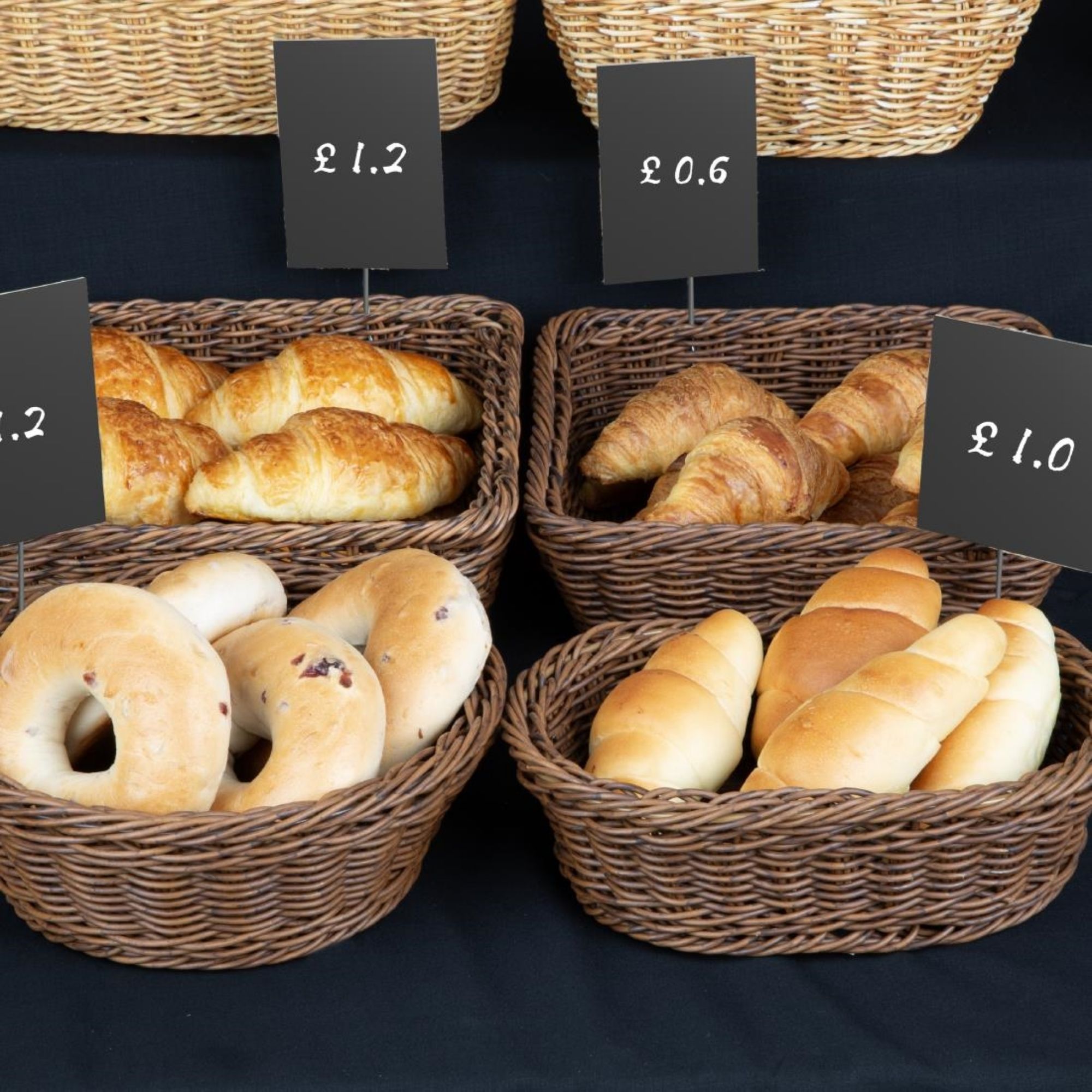 Picture of Olympia Polywicker Rectangular Basket Dark Brown 300x230mm