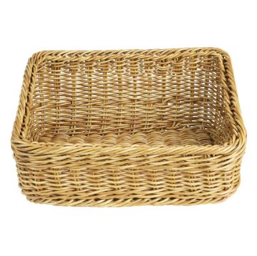 Picture of Olympia Polywicker Rectangular Display Basket Light Brown 360x300mm