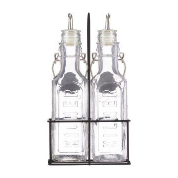 Picture of Kilner Oil Bottles and Metal Rack 300ml (2 Pack)