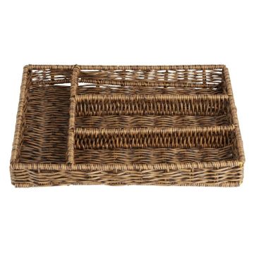 Picture of Olympia Polywicker Cutlery Organiser Dark Brown 340x250mm
