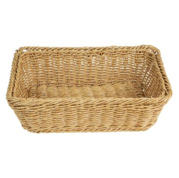 Picture of Olympia Polywicker Rectangular Basket Light Brown 300x230mm