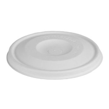 Picture of Vegware Nourish Moulded Fibre Cold Cup Flat Lids with Hole 89-Series (1000 Pack)