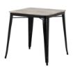 Picture of Bolero Bistro Dining Table Slatted Mango Wood Top Black Frame 650mm