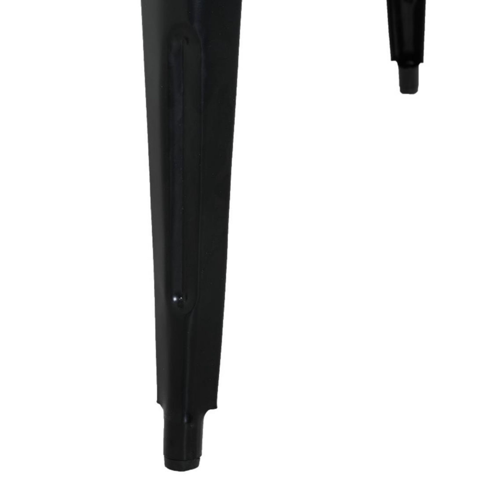 Picture of Bolero Bistro Dining Table Slatted Mango Wood Top Black Frame 650mm