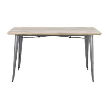 Picture of Bolero Bistro Dining Table Mango Wood Top Gunmetal Frame 1450mm