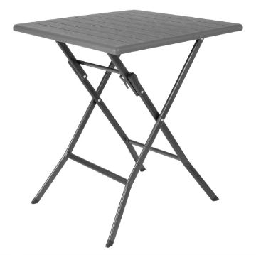 Picture of Bolero Square Folding HDPE Table Wood Effect 620mm