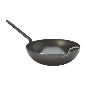 Picture of De Buyer Mineral B Wok Steel Blue Carbon 32cm