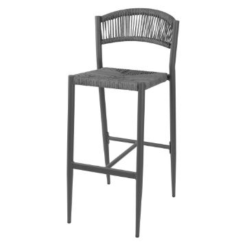 Picture of Bolero Eden PE Twist Rattan Outdoor Bar Stool Charcoal (2 Pack)
