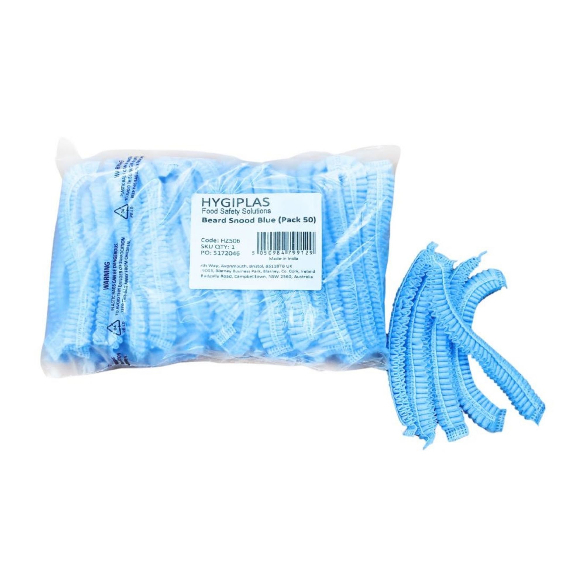 Picture of Hygiplas Beard Snoods - Blue (50 Pack)