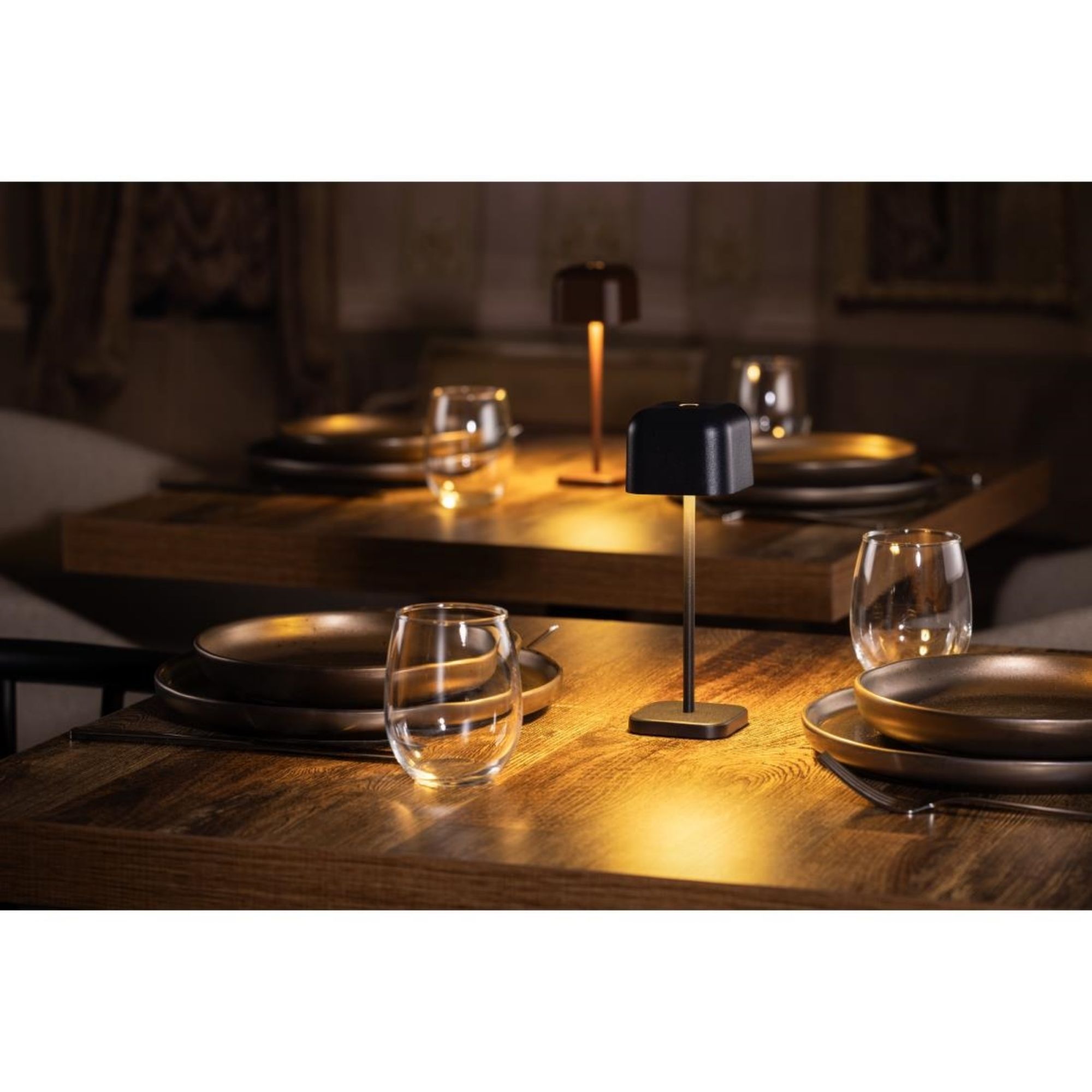 Picture of Olympia Lucca Table Lamp Squared Dome Black 200mm