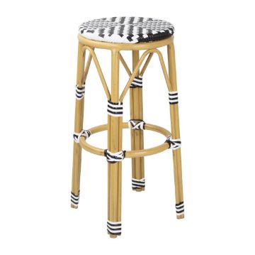 Picture of Bolero Parisian Style PE Rattan Bar Stools Black  (2 Pack)