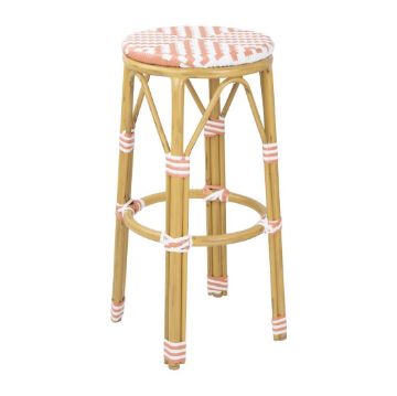 Picture of Bolero Parisian Style PE Rattan Bar Stools Coral (2 Pack)