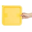 Picture of Hygiplas Square Food Storage Container Lid Yellow Medium
