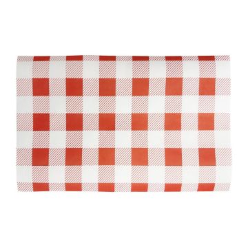 Picture of Fiesta Compostable Red Gingham Greaseproof Sheets 310x190mm (200 Pack)