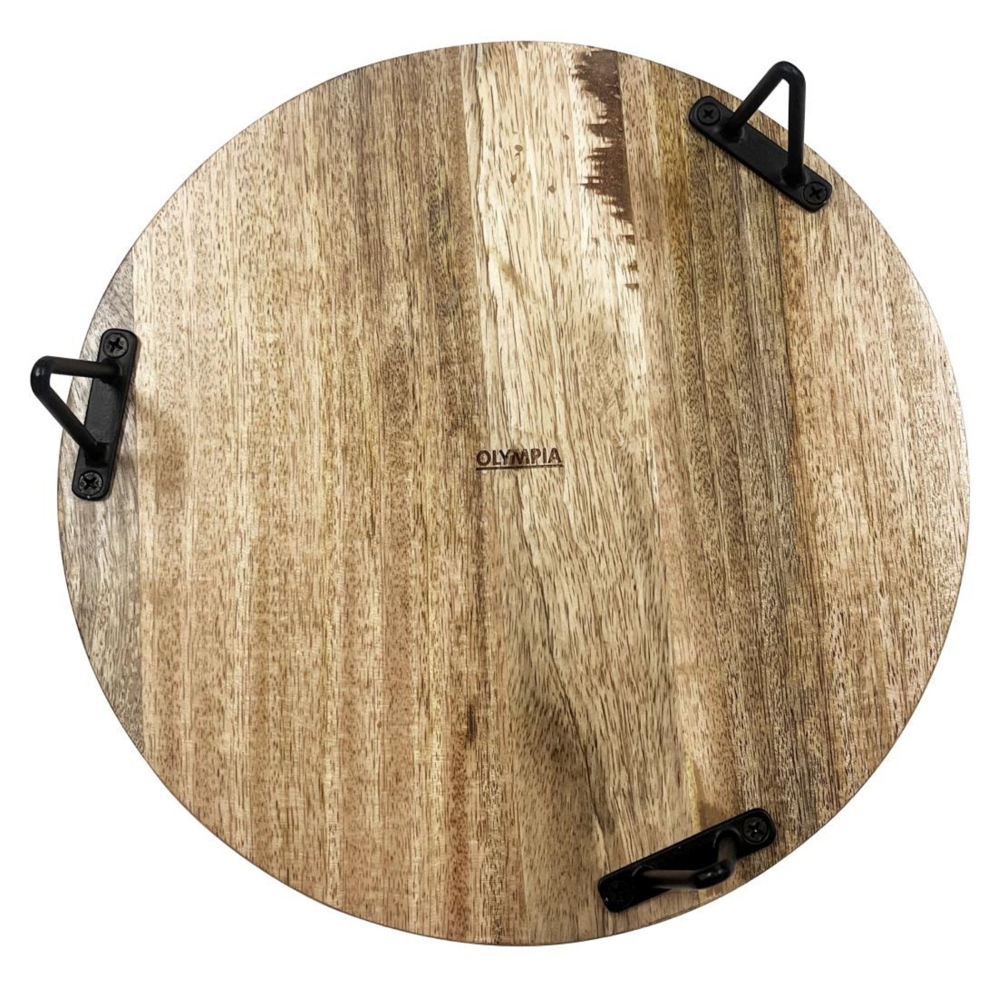 Picture of Olympia Round Display Stand Mango Wood with Metal Legs 250x80mm