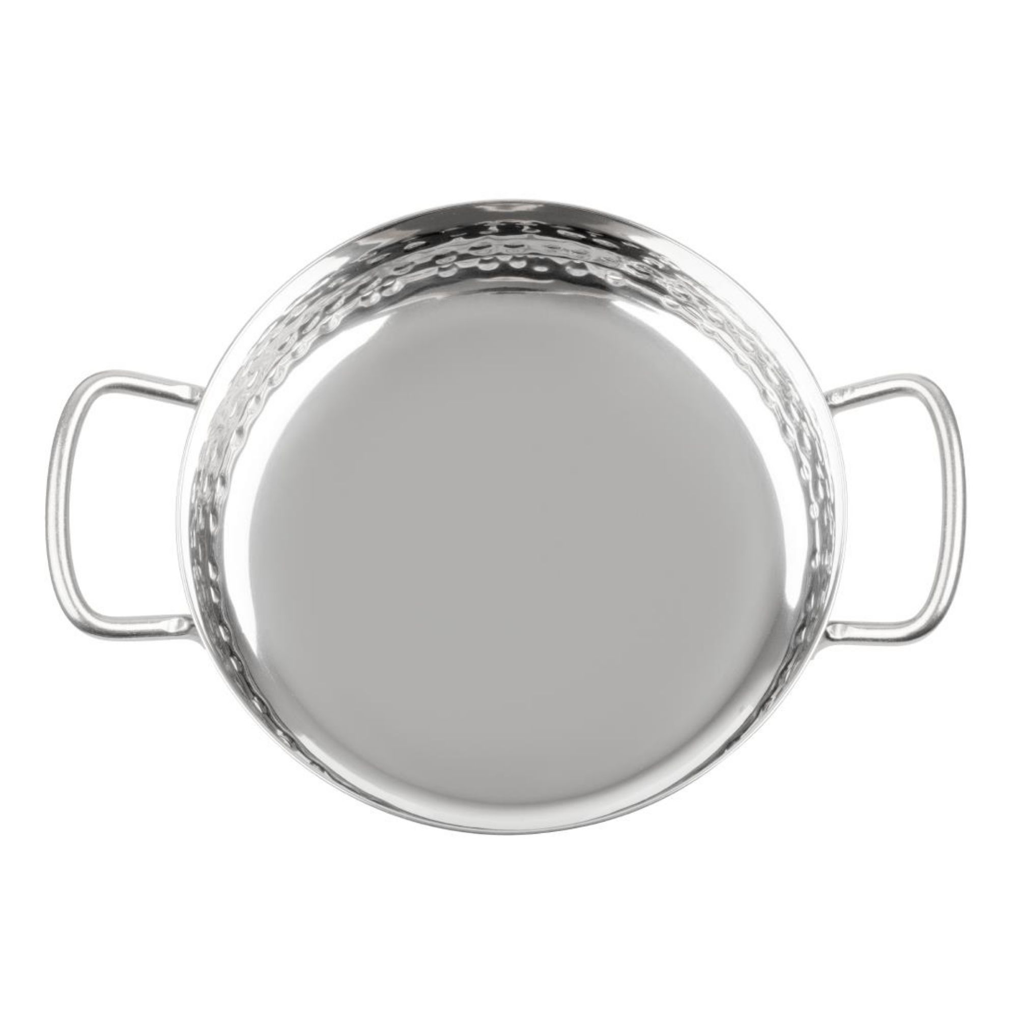 Picture of Olympia Table Presentation Handled Dish Stainless Steel Hammered 125mm
