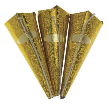 Picture of Swantex Gold Holographic Cone Party Poppers (50 Pack)