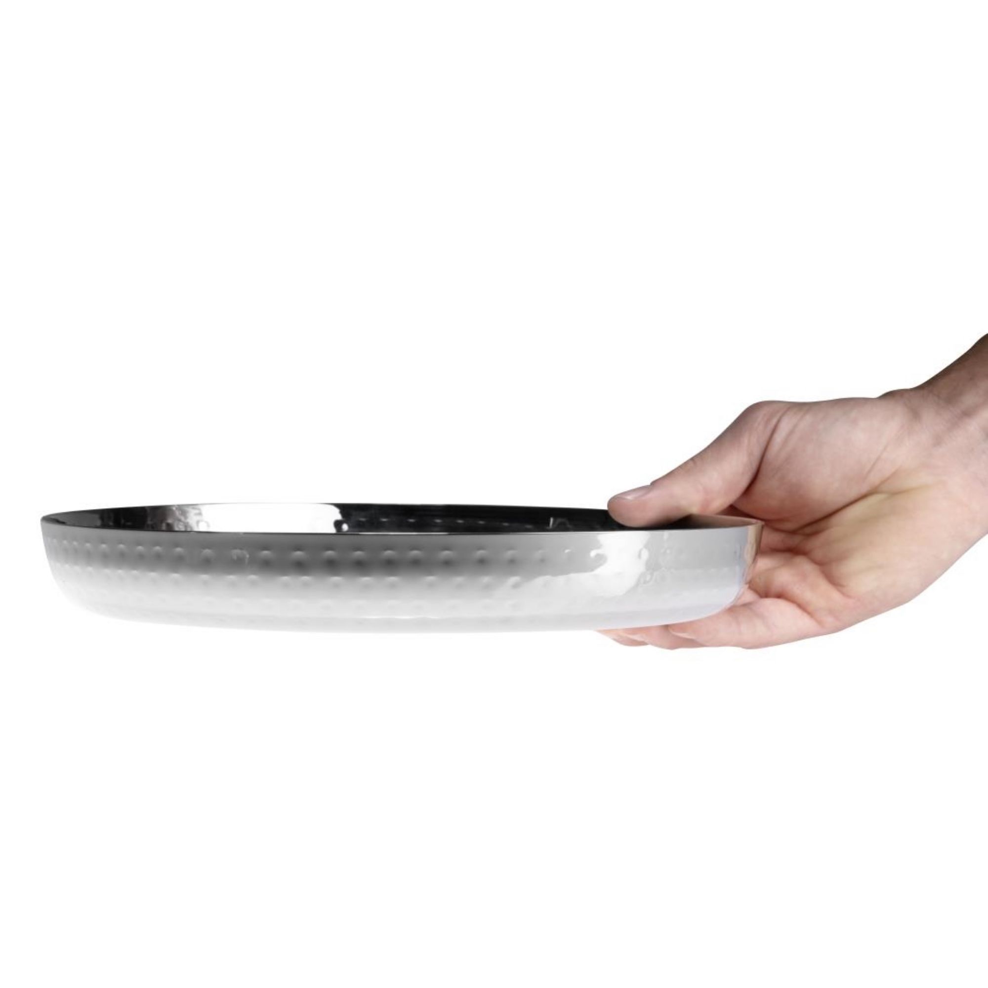 Picture of Olympia Hammered Stainless Steel Round Tray 260x35mm