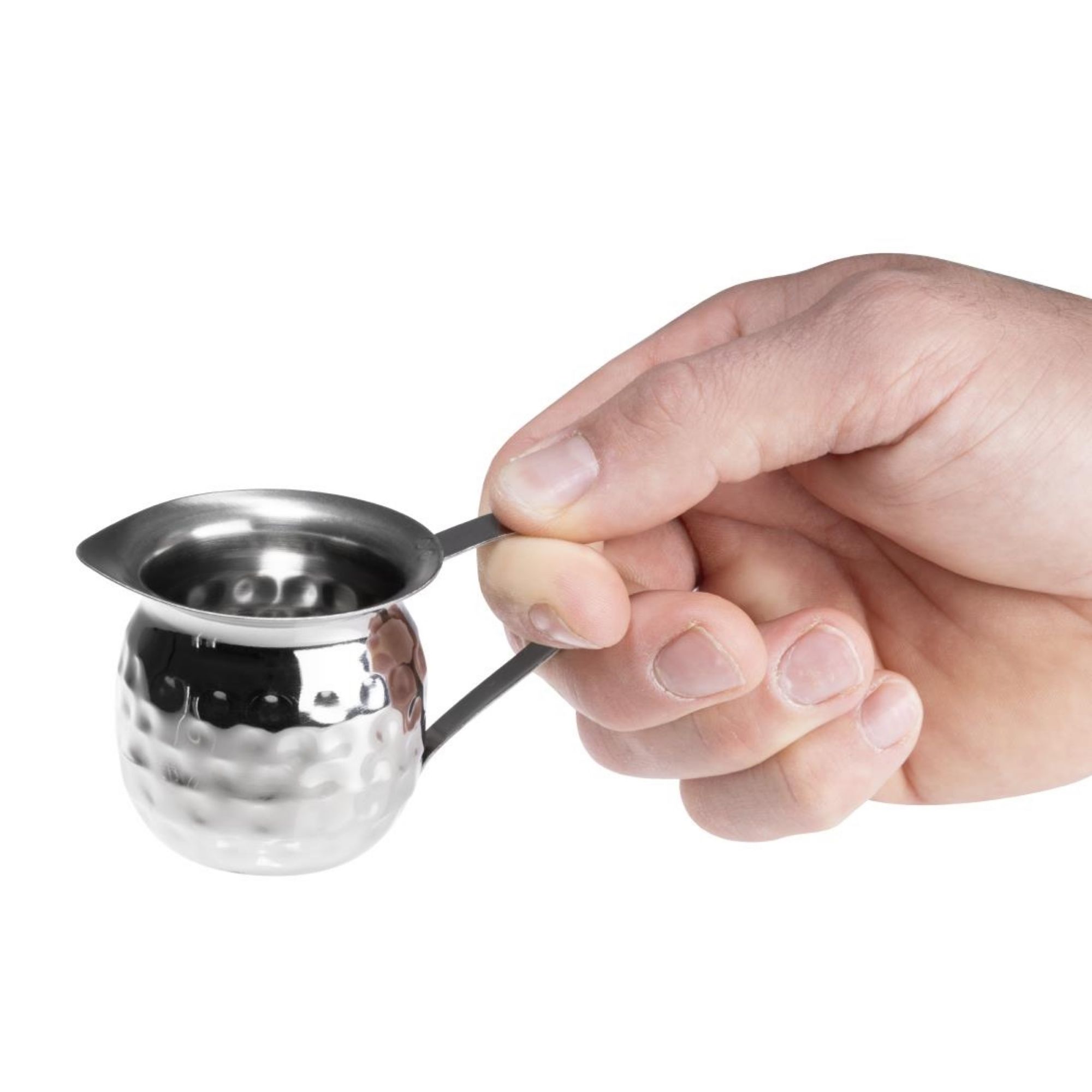 Picture of Olympia Hammered Stainless Steel Mini Milk Jug 78ml (6 Pack)