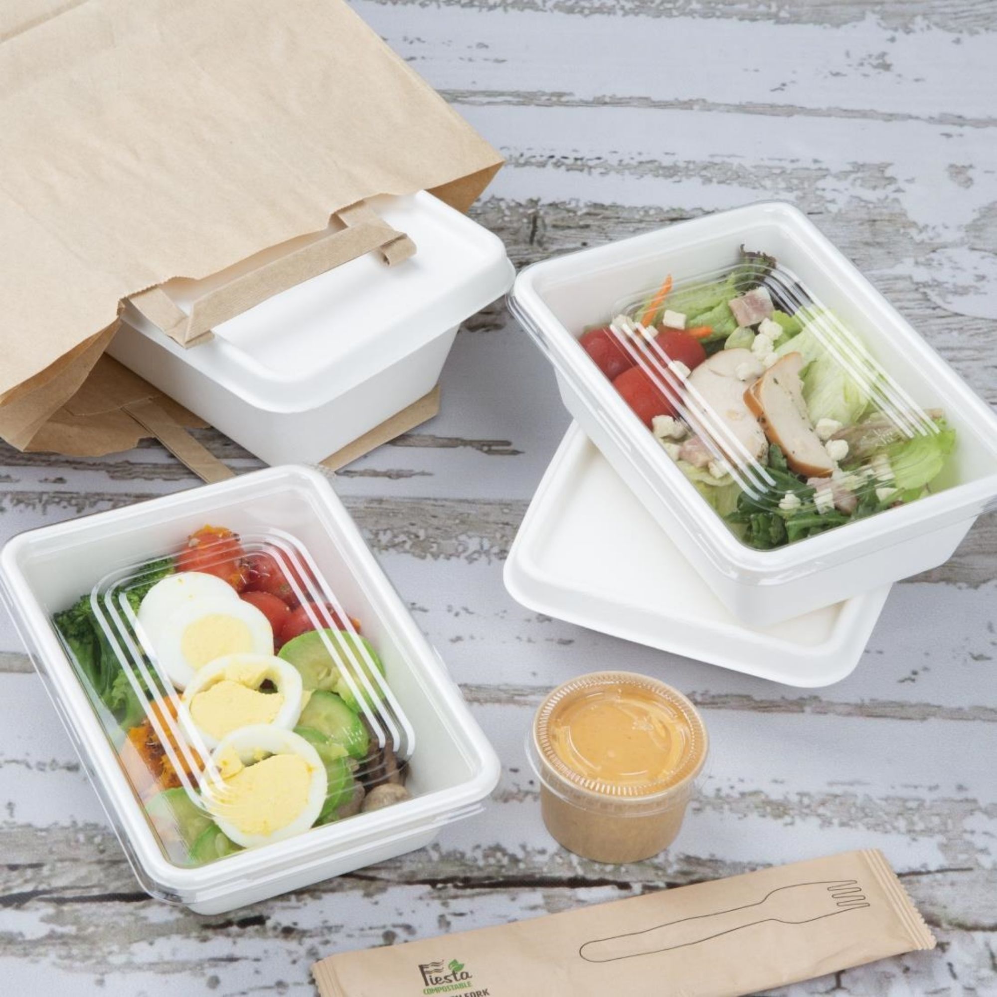 Picture of Fiesta Compostable Bagasse Food Container Bases 500ml (100 Pack)