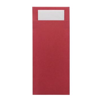 Picture of Europochette Classic Size Beet Red Cutlery Pouch with White 2ply Napkin (500 pack)