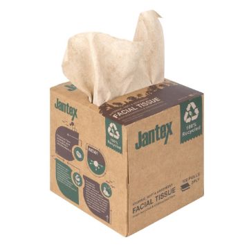 Picture of Jantex Green 100% Recycled Facial Tissue Cube 100 Sheets (36 Pack)