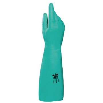 Picture of Mapa Ultranitril 480 Ultra Long Chemical Handling Gloves Size 8 Medium (One Pair)