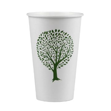 Picture of Vegware Green Tree White Hot Cups 16oz 89-Series (1000 pack)