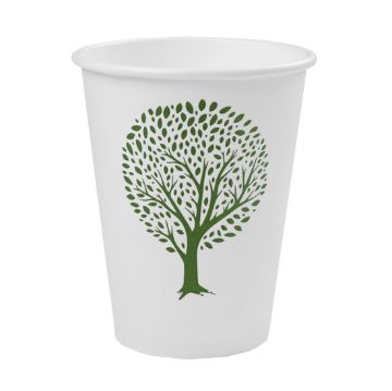 Picture of Vegware Green Tree White Hot Cups 12oz 89-Series (1000 pack)