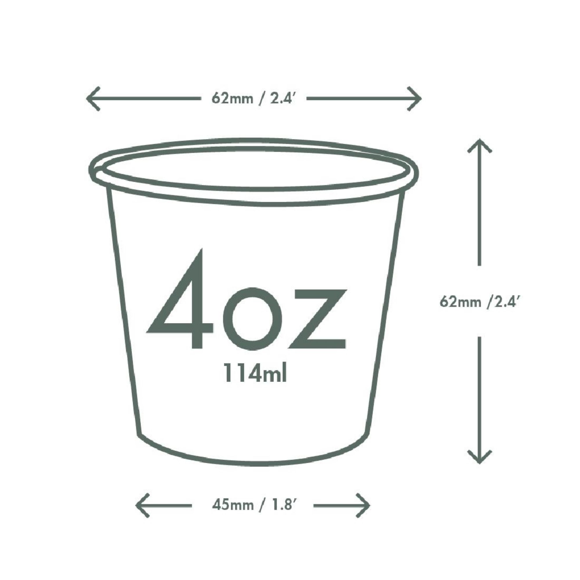 Picture of Vegware Green Tree White Hot Cups 4oz 62-Series (1000 pack)