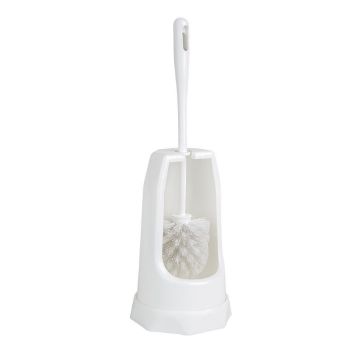 Picture of Jantex Round Toilet Brush & Holder - White