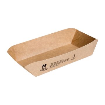 Picture of Notpla 8"x5" Rectangular Trays - Kraft (400 Pack)
