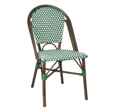 Picture of Bolero Parisian Style PE Rattan Chair Green Dot Mix (2 Pack)
