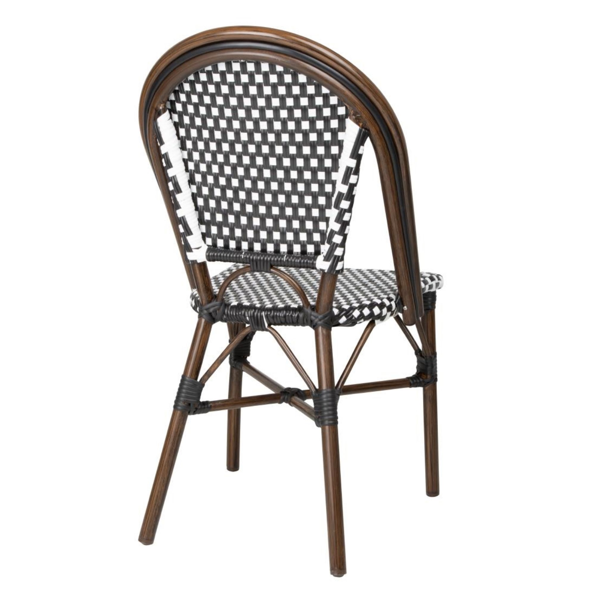 Picture of Bolero Parisian Style PE Rattan Chair Black Dot Mix (2 Pack)