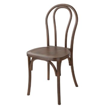 Picture of Bolero Soho Bentwood Style Resin Chairs Walnut (4 Pack)