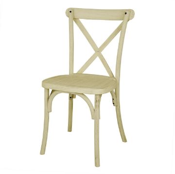 Picture of Bolero Manhattan Cross-Back Resin Chairs Natural (4 Pack)