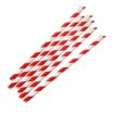 Picture of Fiesta Compostable Paper Spoon Straw Red & White Stripe 210x8mm (250 Pack)