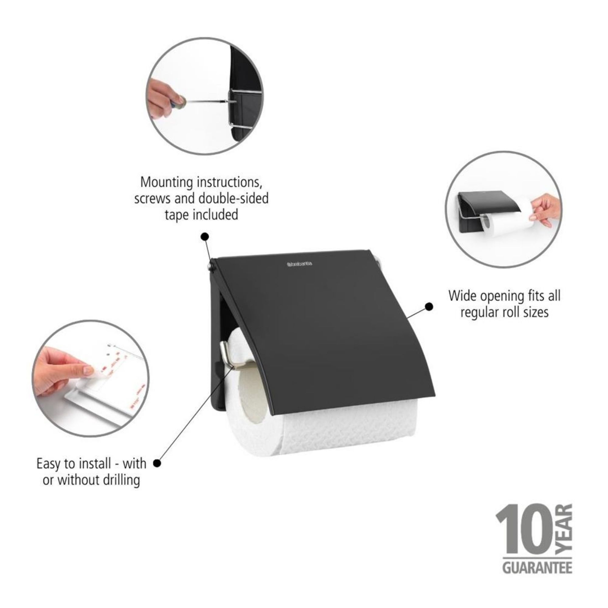 Picture of Brabantia Renew Toilet Roll Holder Matt Black