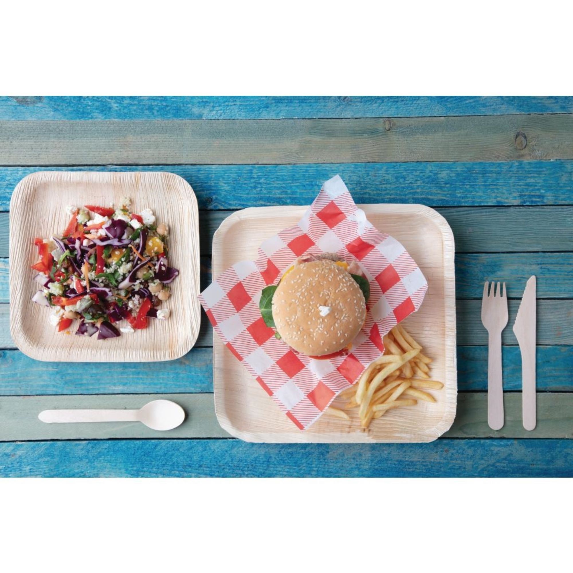 Picture of Fiesta Compostable Palm Leaf Plates Square 200mm (100 pack)