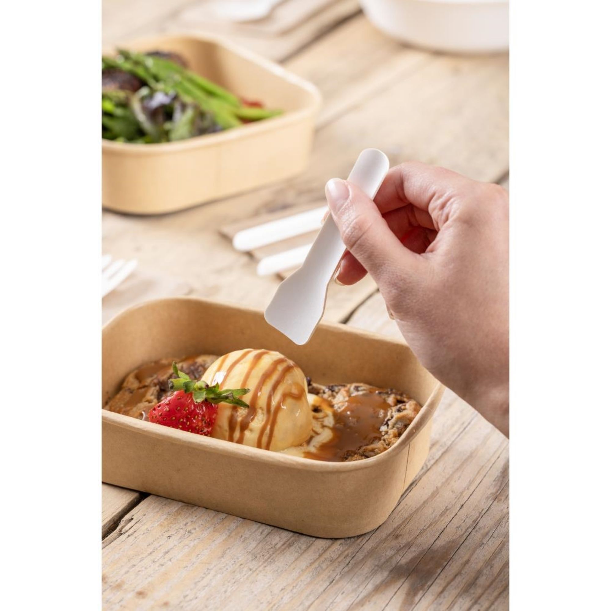 Picture of Fiesta Compostable Paper Ice Cream Spoons 95mm (100 Pack)