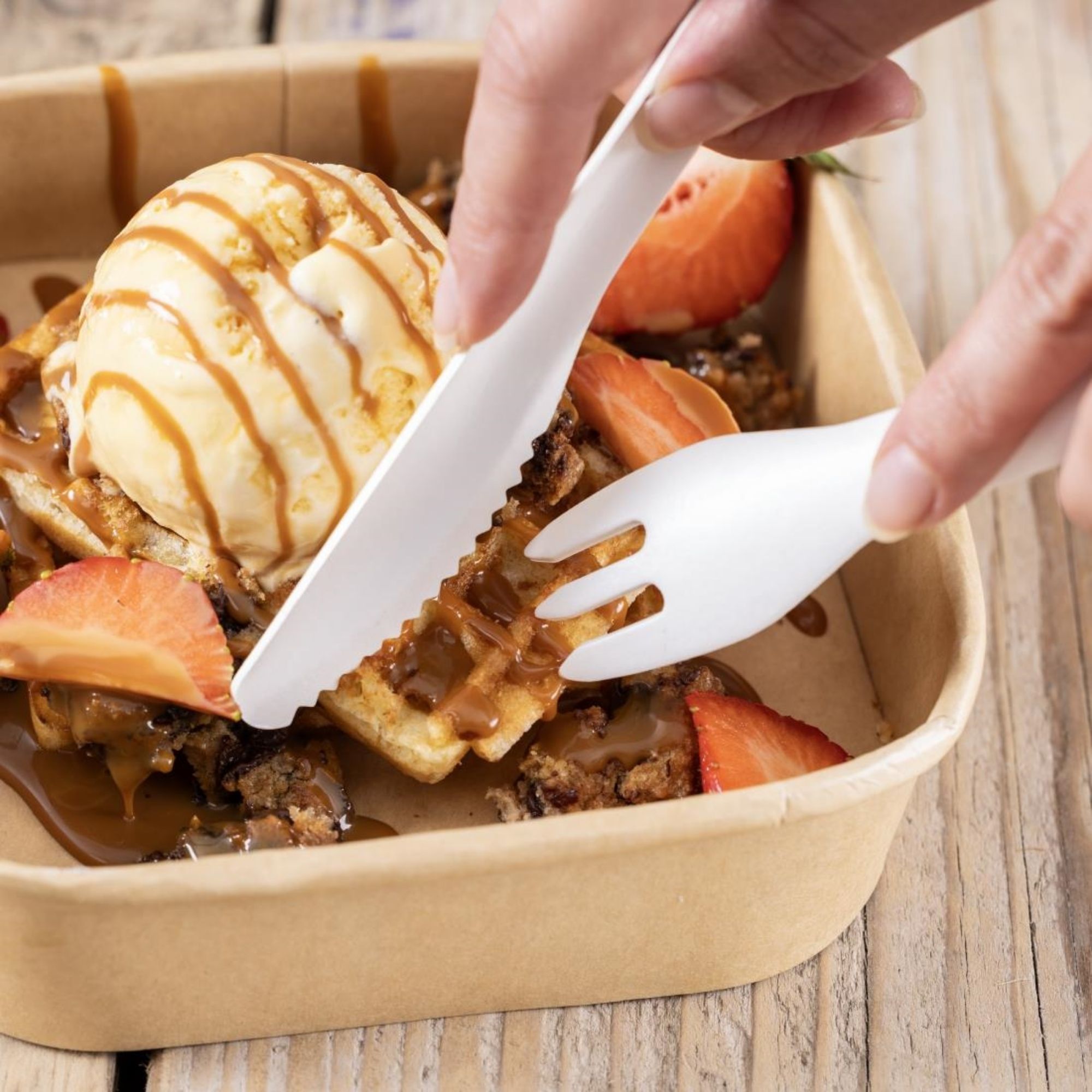 Picture of Fiesta Compostable Paper Forks 155mm (100 Pack)