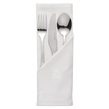 Picture of Mitre Luxury Luxor Cotton Napkins Ivy Leaf White 450 x 450mm (10 pack)