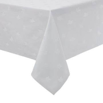 Picture of Mitre Luxury Luxor Tablecloth Ivy Leaf White 1150 x 1150mm